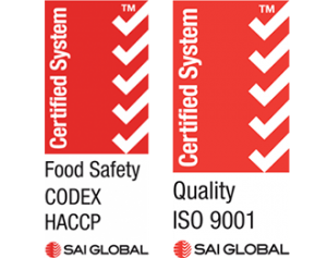 Food Safety CODEX HACCP & QUality ISO 9001 - SAI Gobal SEAL