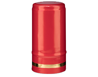 Red with Gold Line Polylaminate Capsule